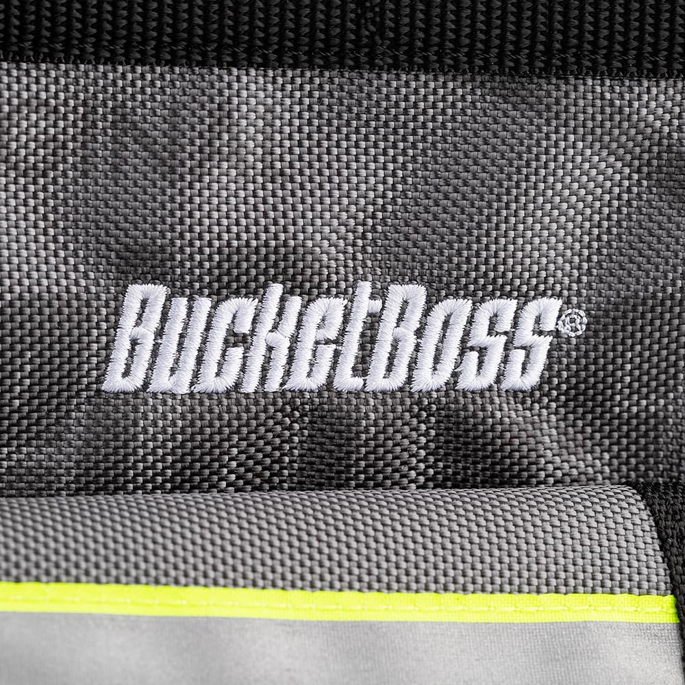 Bucket Boss HV ProTech Tool Case - Professional Series (65170-HV) Grey & Black - Durable Tool Bag for Electricians, Contractors & DIY Projects
