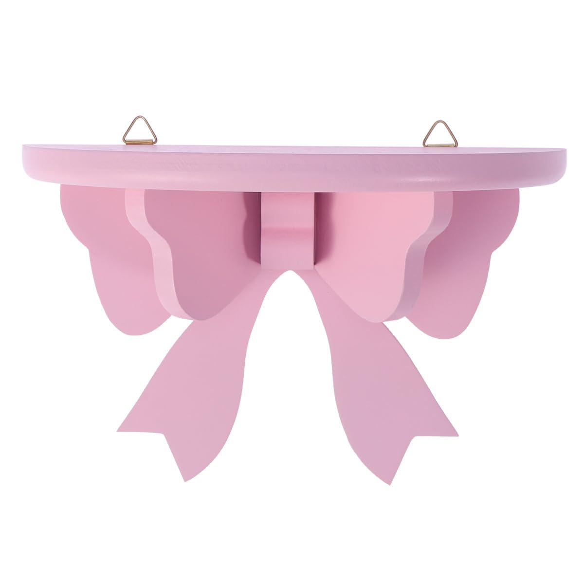 Zerodeko Floating Bookshelf - Pink Bow-Shaped Wooden Wall Shelf for Home Decor, Rustic Display Shelf for Books, Plants & Room Decor - Perfect for Living Room, Bedroom & Office Organization