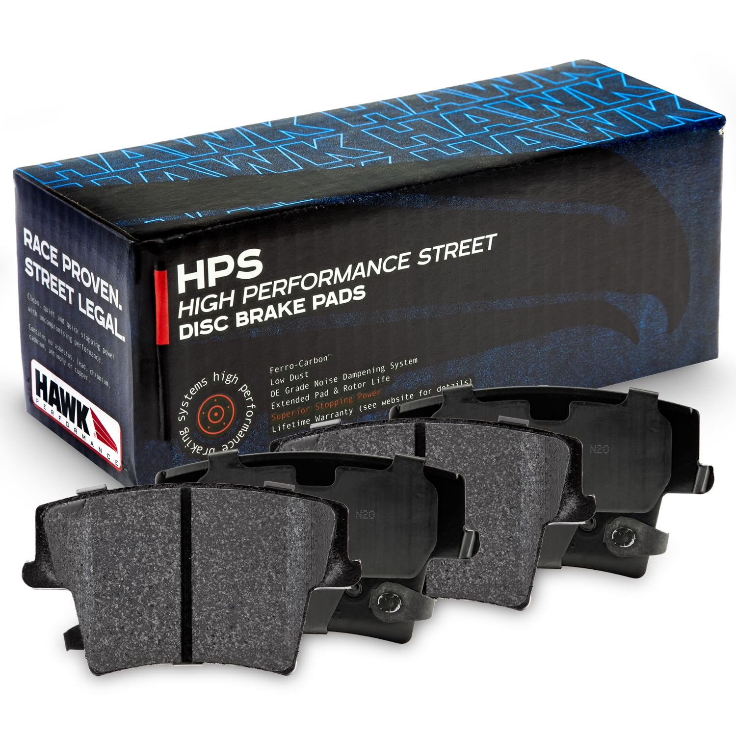 HB508F.675 HPS Performance Street Brake Pads - High Performance Ceramic Brake Pads for Daily Driving & Track Use - Fits Most Sedans, SUVs & Sports Cars - Perfect for City Commuting, Highway Cruising & Performance Driving