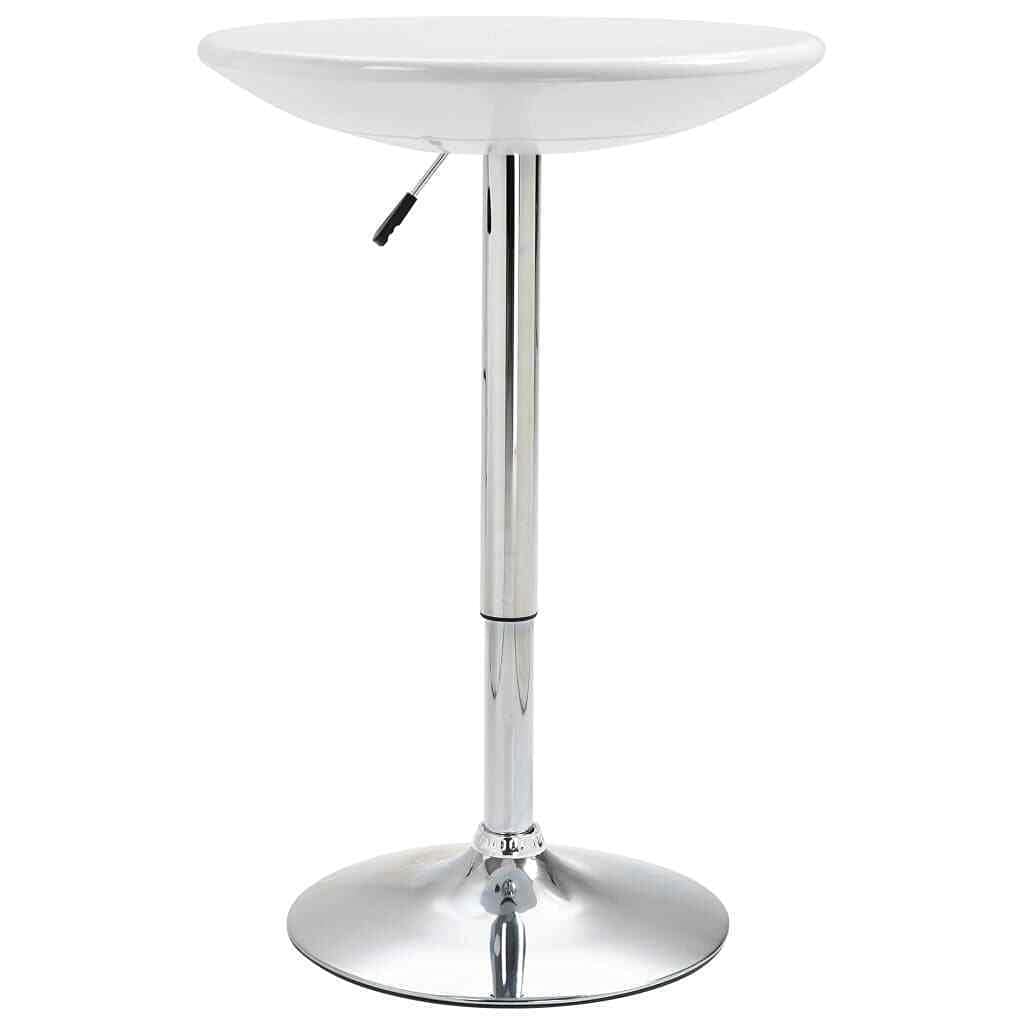 EnginDS White ABS Bar Table 23.6 Inch Round - Outdoor Patio Coffee Bar Counter Height Table with Accessories - Perfect for Backyard, Deck, Garden & Home Decor Gift Ideas