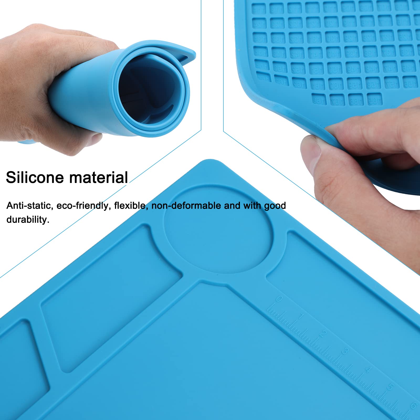 Heat-Resistant Silicone Soldering Mat - Flexible Electronics Repair Pad for Welding & Soldering Stations - Perfect for DIY, Jewelry Making & Circuit Board Repairs