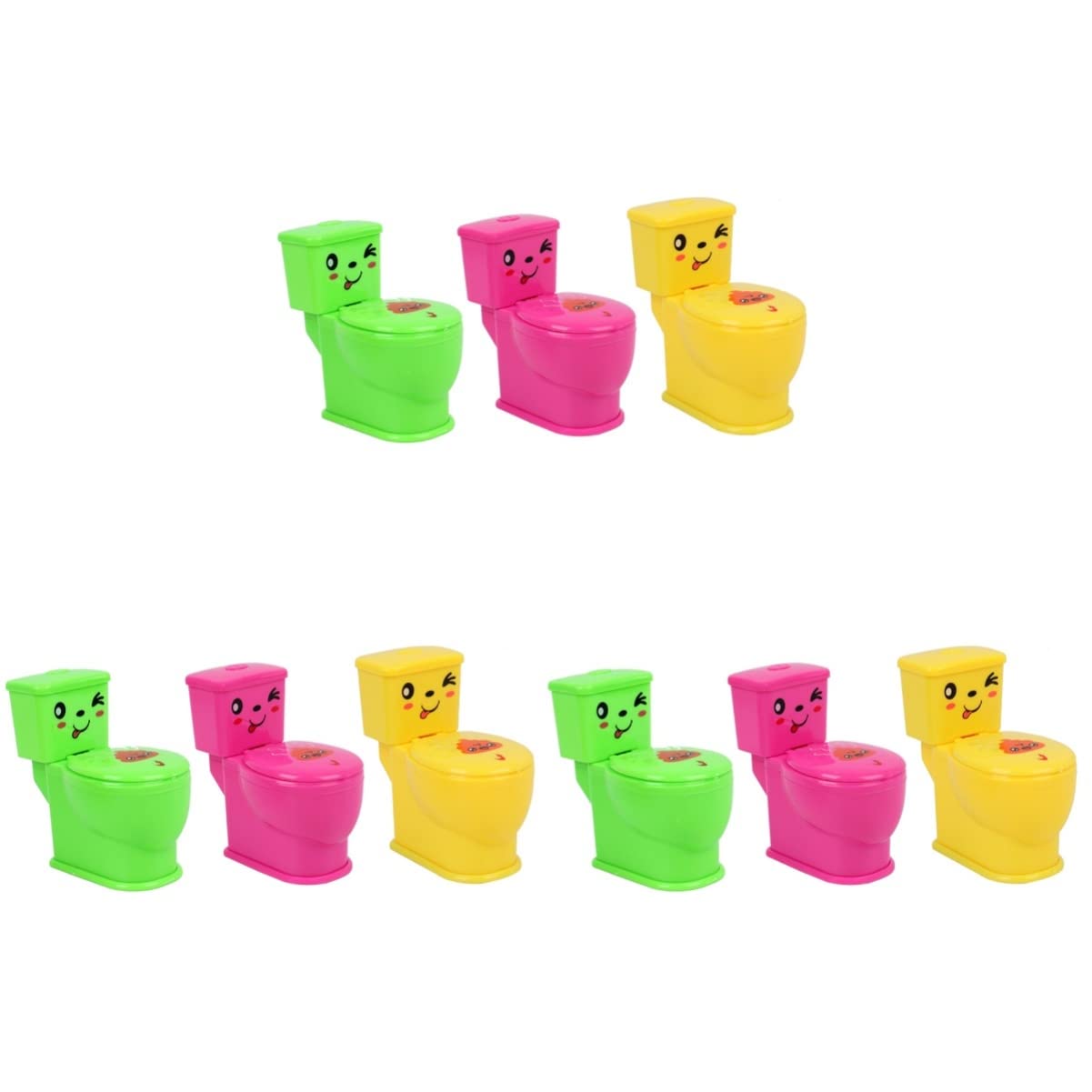 iBasenice 9-Piece Mini Toilet Prank Toy Set - Funny Water Squirting Joke Gag Gifts for Pranksters (Great for Parties, Office Pranks & Bathroom Humor)