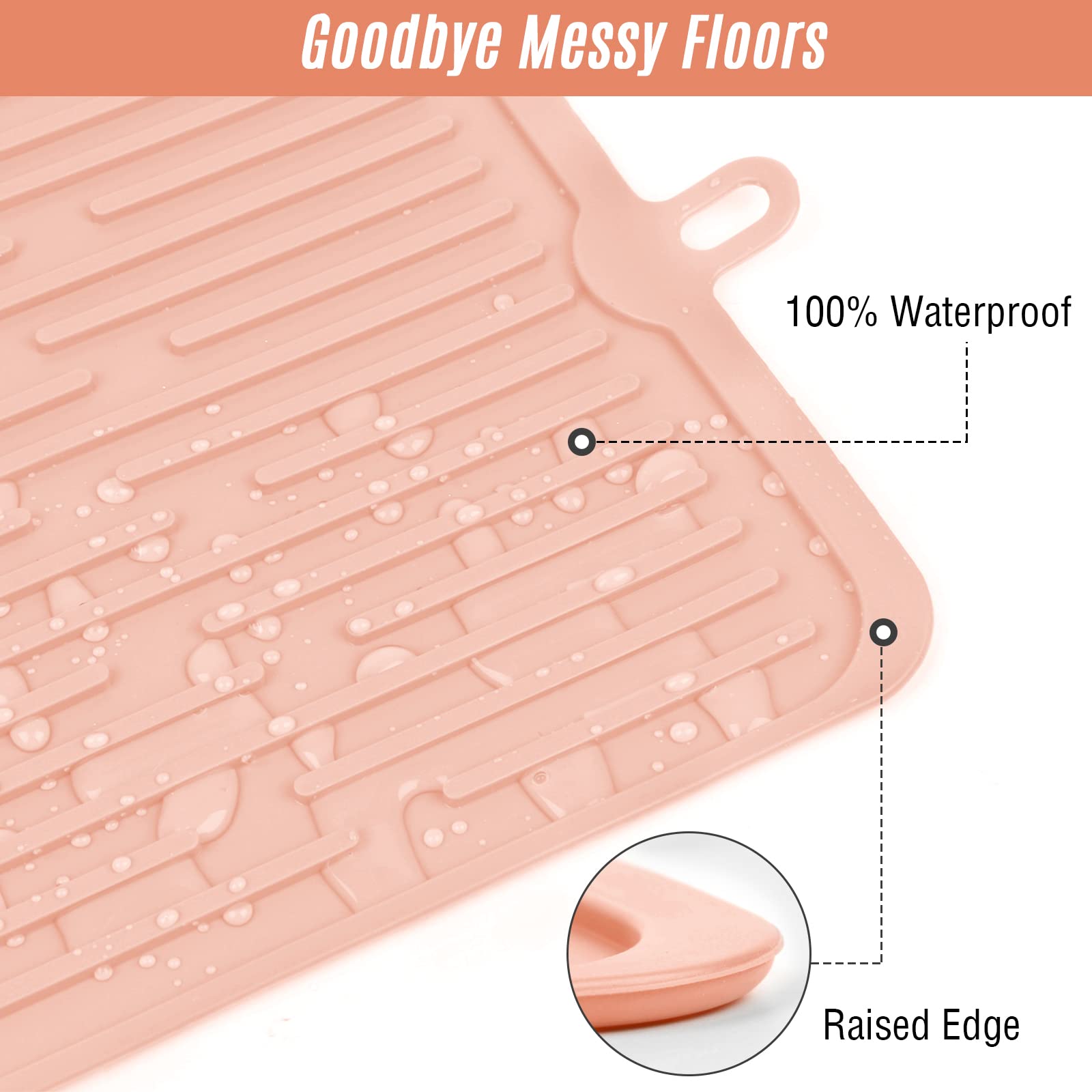 Pet Food Mat for Dogs and Cats - Non-Slip, Dishwasher Safe & Food-Grade Silicone Mat to Keep Floors Clean | Perfect for Under Food Bowls, Water Dishes & Messy Eaters