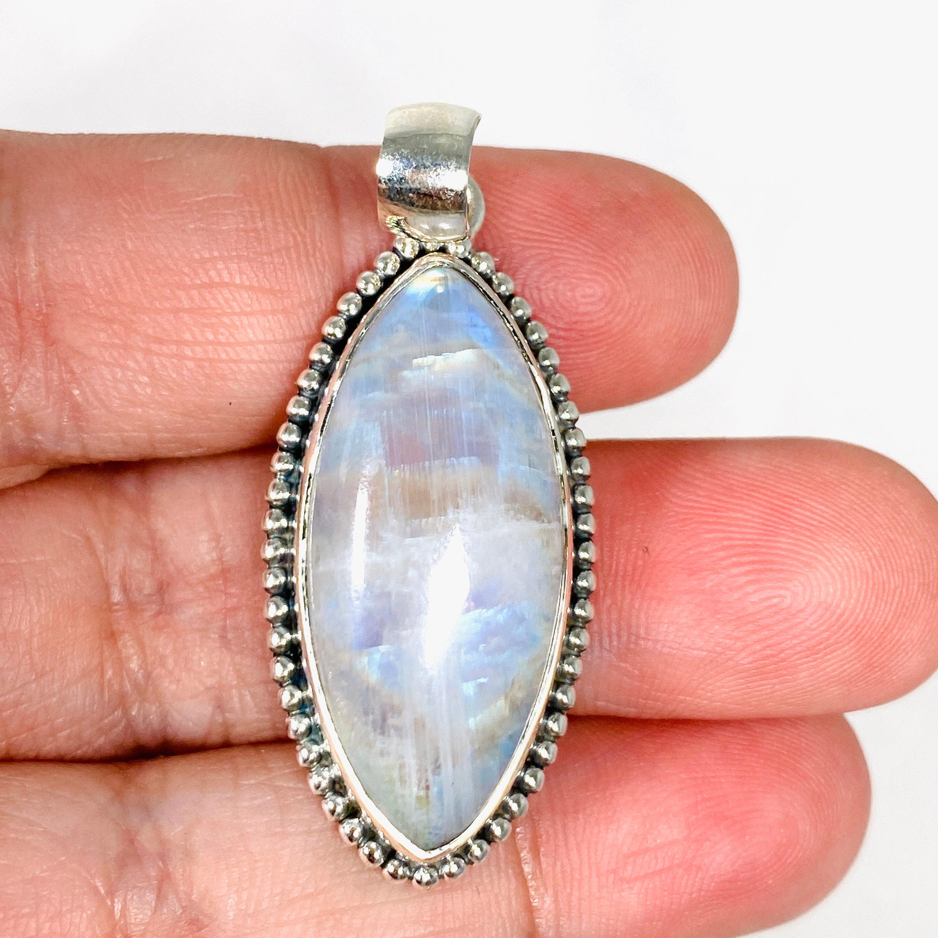 Moonstone Marquise Pendant Necklace KPGJ4033 - Elegant Gemstone Jewelry for Women, Perfect for Weddings, Parties & Special Occasions