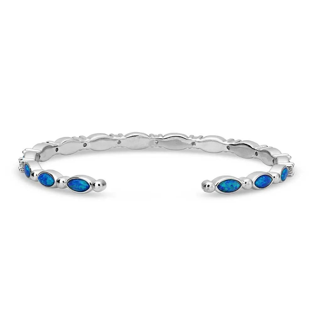 Moonlit Night Crystal Opal Cuff Bracelet for Women - Elegant Adjustable Statement Jewelry for Evening Parties, Weddings & Special Occasions