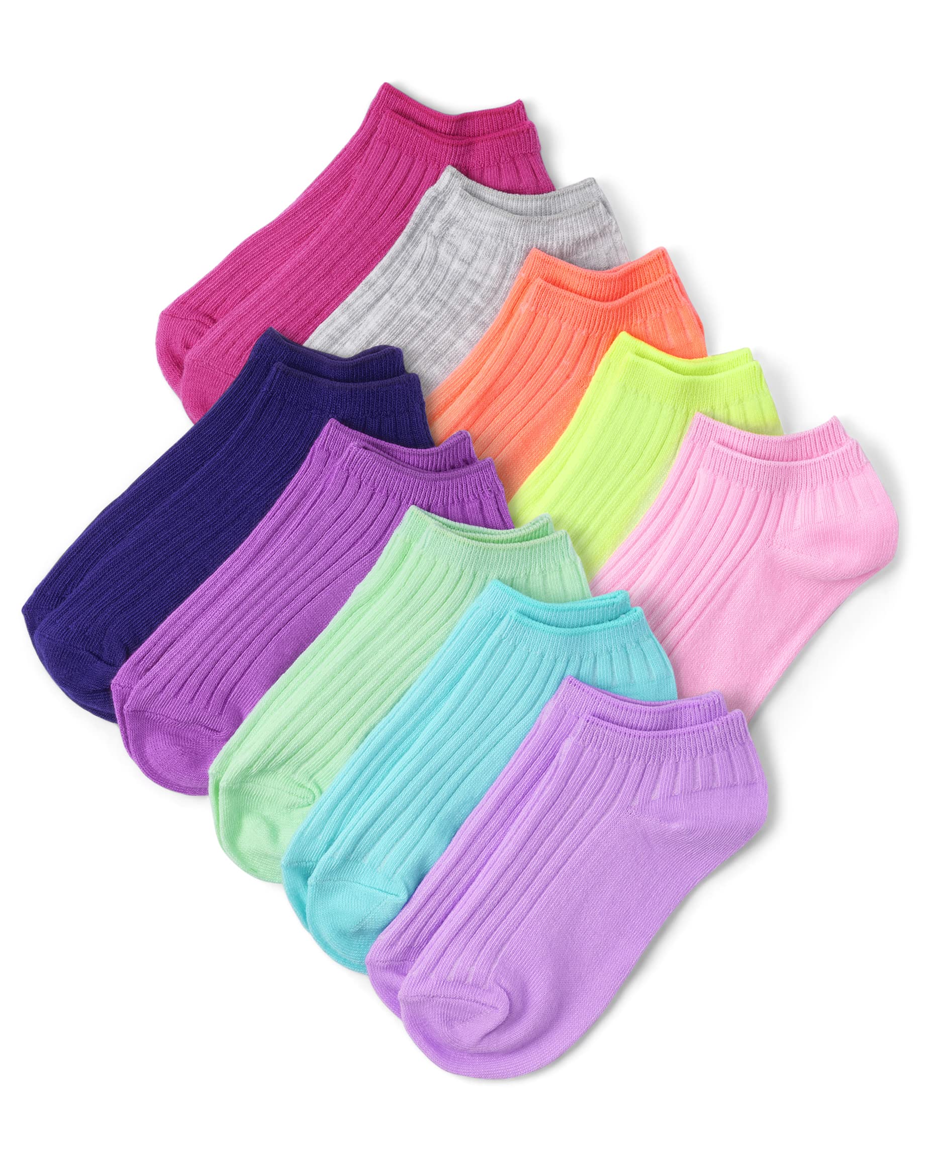 The Children's Place Girls' Ankle Socks 6-Pack - Soft Cotton Crew Socks for School, Play & Everyday Wear | Cute Kids Socks for Girls Ages 4-12 | Assorted Colors & Patterns