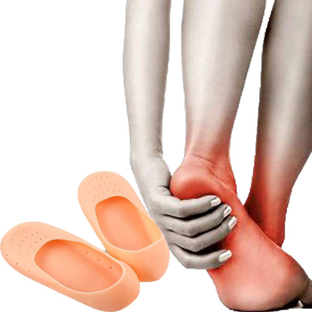 CLOMANA® Anti Crack Full Length Silicone Foot Protector Socks - Moisturizing Heel & Foot Care for Dry Cracked Feet - Perfect for Overnight Treatment, Pedicures & Diabetic Foot Care