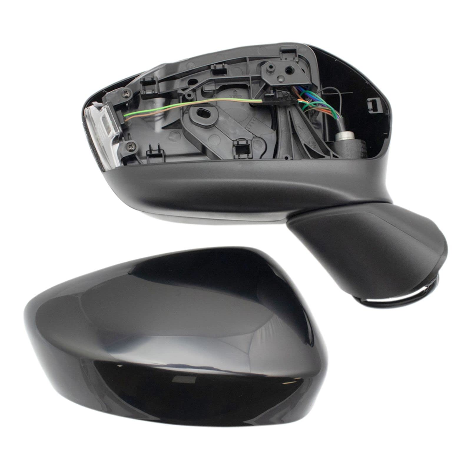 Heated Side Mirror Set with Blind Spot Detection for 2013-2015 Mazda CX-5 - Driver & Passenger Side Replacement (MA1320226 MA1321226) - Perfect for Winter Driving & Enhanced Safety