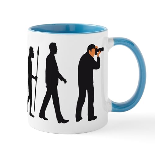 White/Blue Inside - Evolution Of Man Photographer Mugs