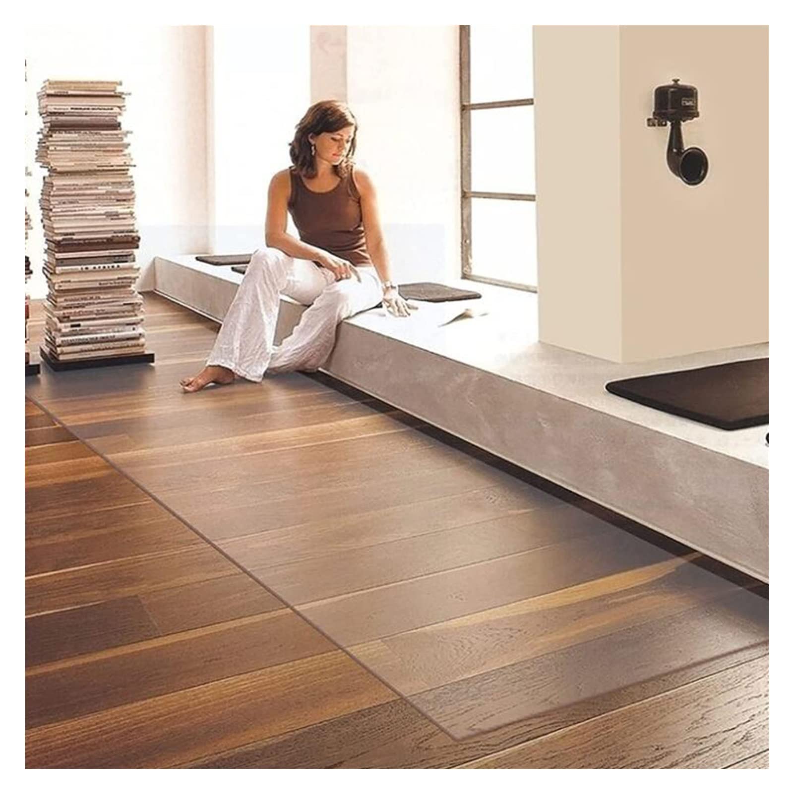 LDBS PVC Non-Slip Transparent Chair Mat - 1.5mm Thick Rectangle Floor Protector for Home & Office - Anti-Scratch Rolling Chair Mat for Carpet, Hardwood & Tile Floors - Fits Under Tables & Furniture (100-600cm Length) - Perfect for Workspaces, Conference Rooms & Home Offices