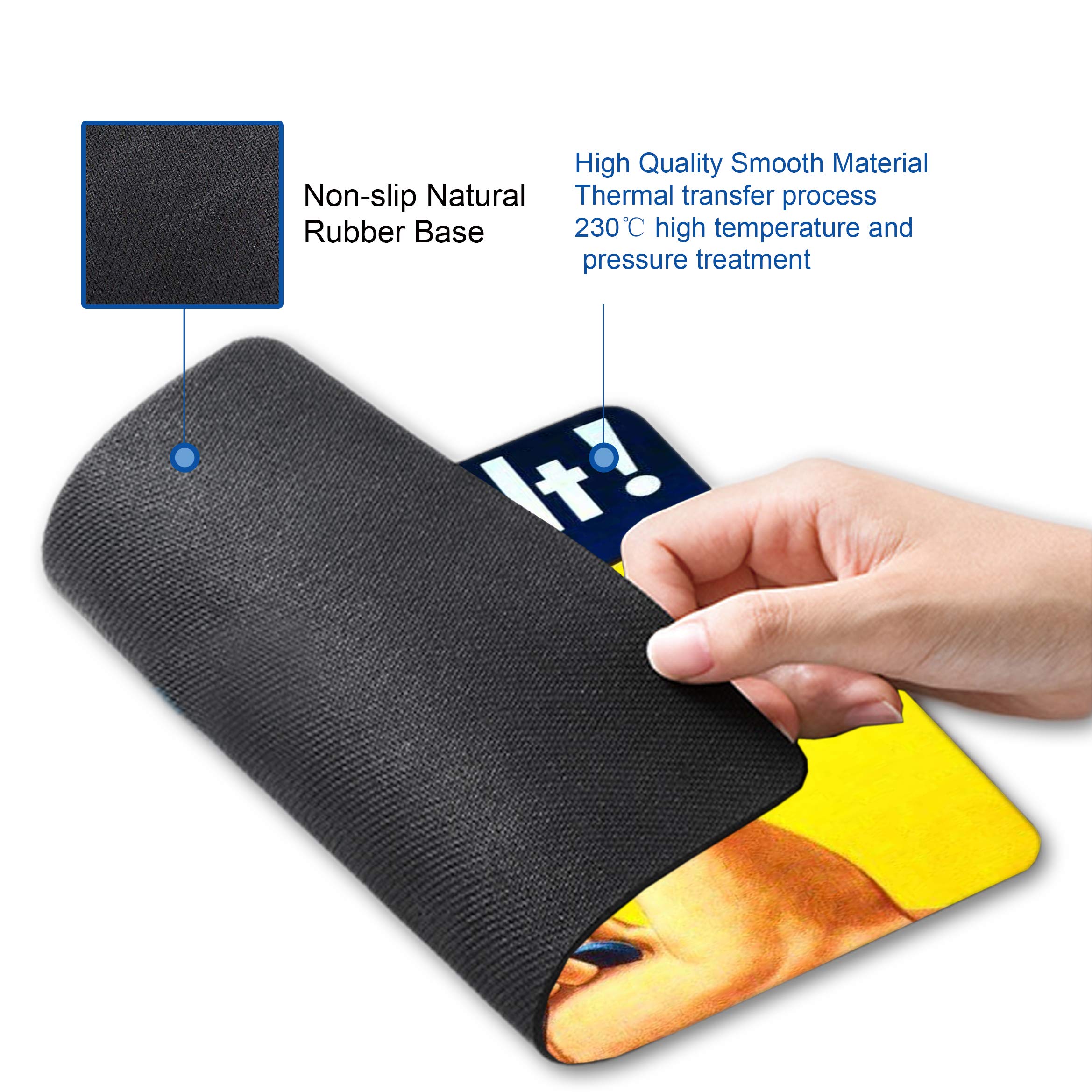 Custom Inspirational Mouse Pad - Non-Slip Rubber Base for Wireless Mice | Personalized 'We Can Do It' Design | Perfect for Office, Gaming & Home Workspaces