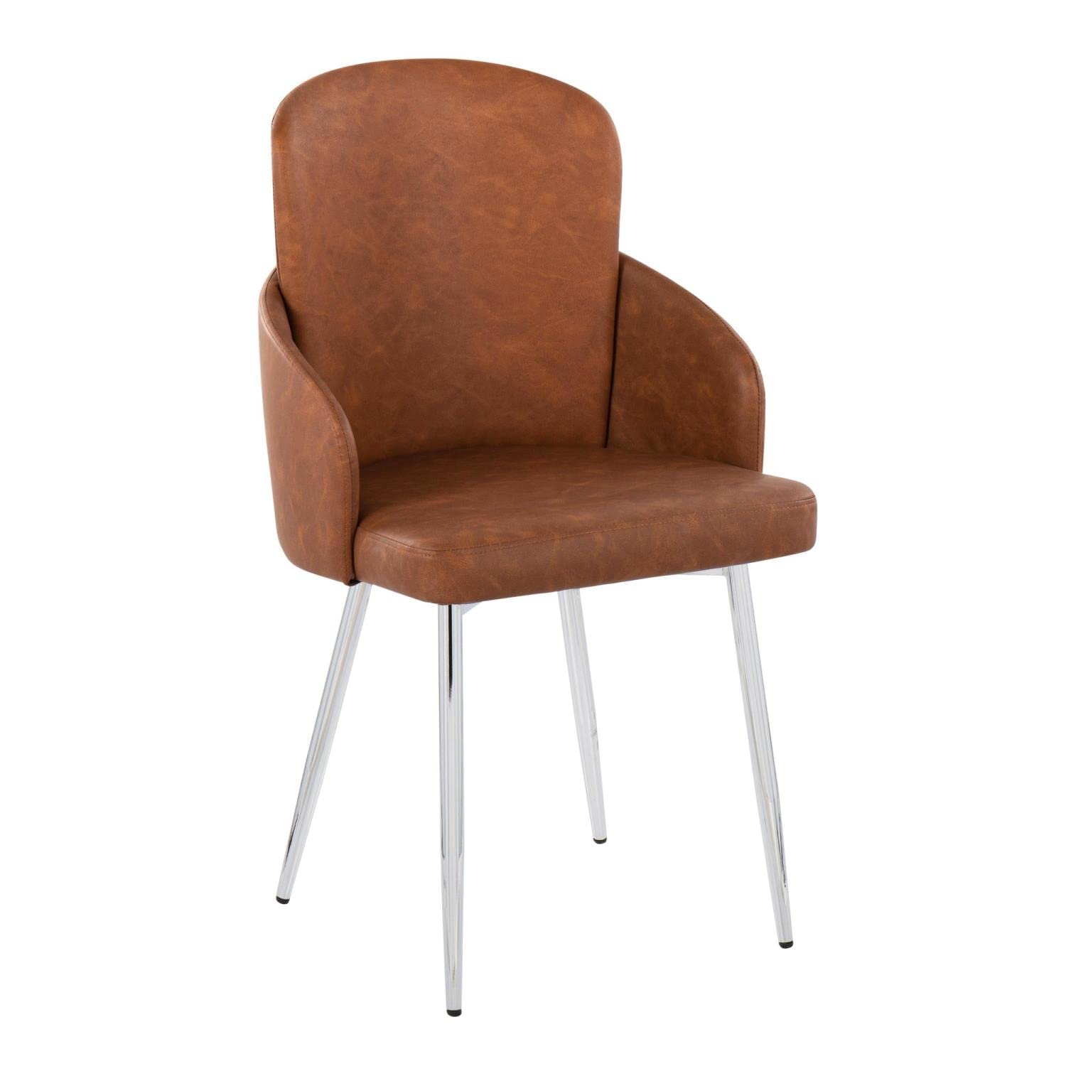 LumiSource Dahlia Upholstered Dining Chairs Set of 2 - Modern Kitchen & Dining Room Chairs with Comfortable Fabric Seat - Perfect for Small Spaces, Breakfast Nooks & Formal Dining Tables