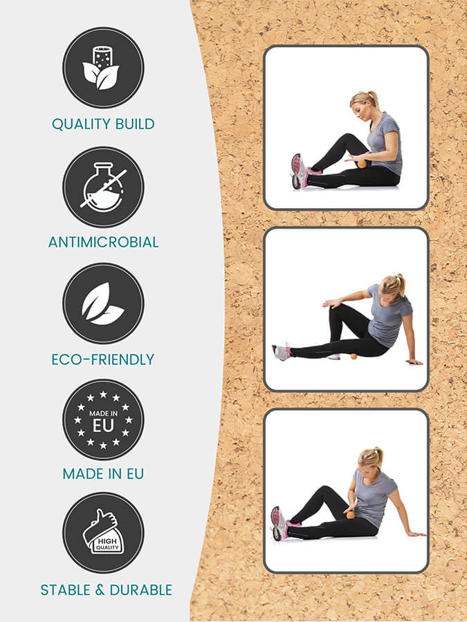 Premium Cork Massage Balls for Yoga, Myofascial Release & Trigger Point Therapy - Natural Eco-Friendly Yoga Accessories for Athletes & Physical Therapy