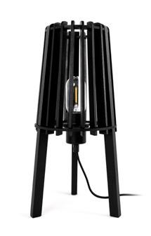 Fidel Modern Black Timber Floor Lamp 1.3M Height - Adjustable Standing Light for Living Room, Bedroom & Office Decor