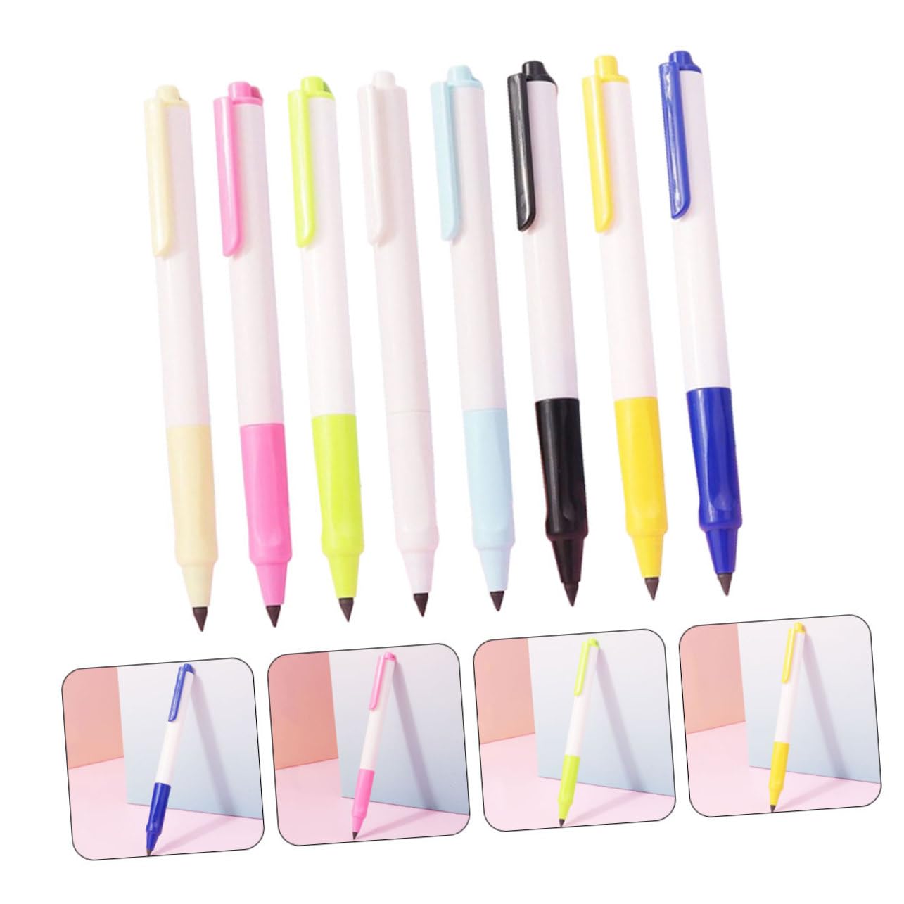 VILLCASE Inkless Pencil Set - 8 Pack Eternal Pencils, Forever Writing Pencils for Students, No Sharpening Needed, Lightweight Plastic Design - Perfect for School, Office, and Everyday Use