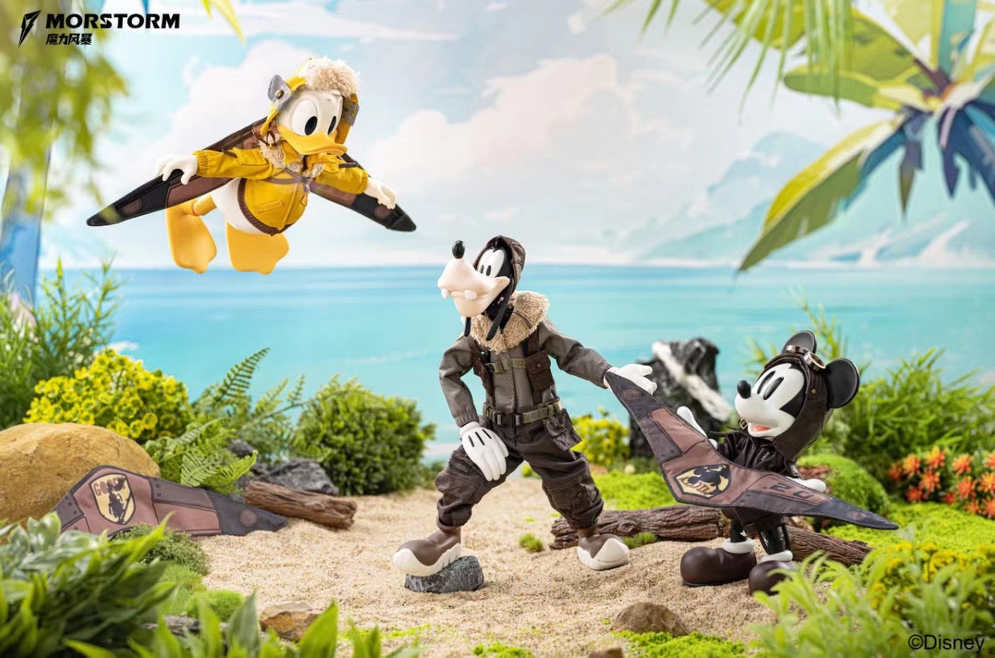 Morstorm Mickey, Donald Duck & Goofy Pilot Series Action Figures - Disney Collectible Toys for Fans & Decor | Perfect for Display, Gifts, and Disney Themed Rooms