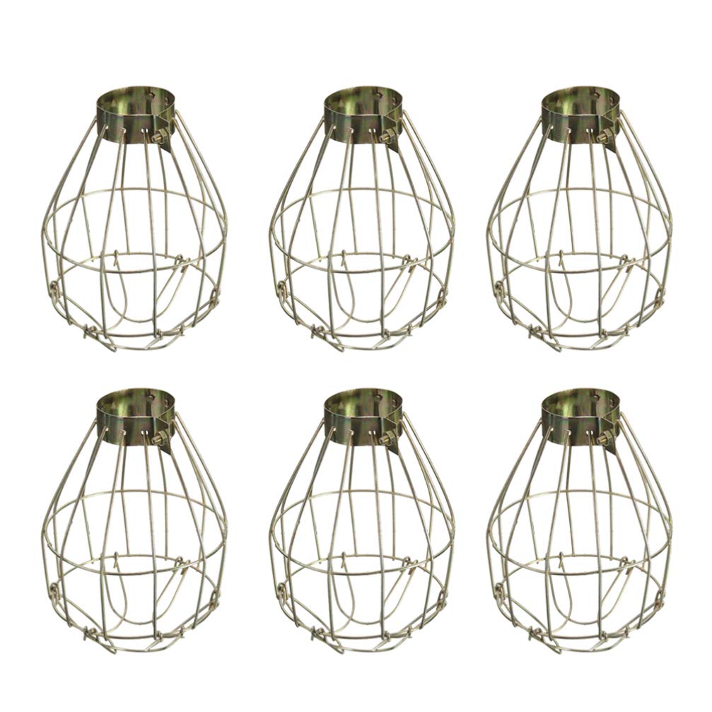 6-Pack Vintage Metal Bulb Guard Cages - Industrial Style Lamp Shade & Light Cover for Edison Bulbs - Perfect for Bar Pendant Lights, Ceiling Fans & Home Decor