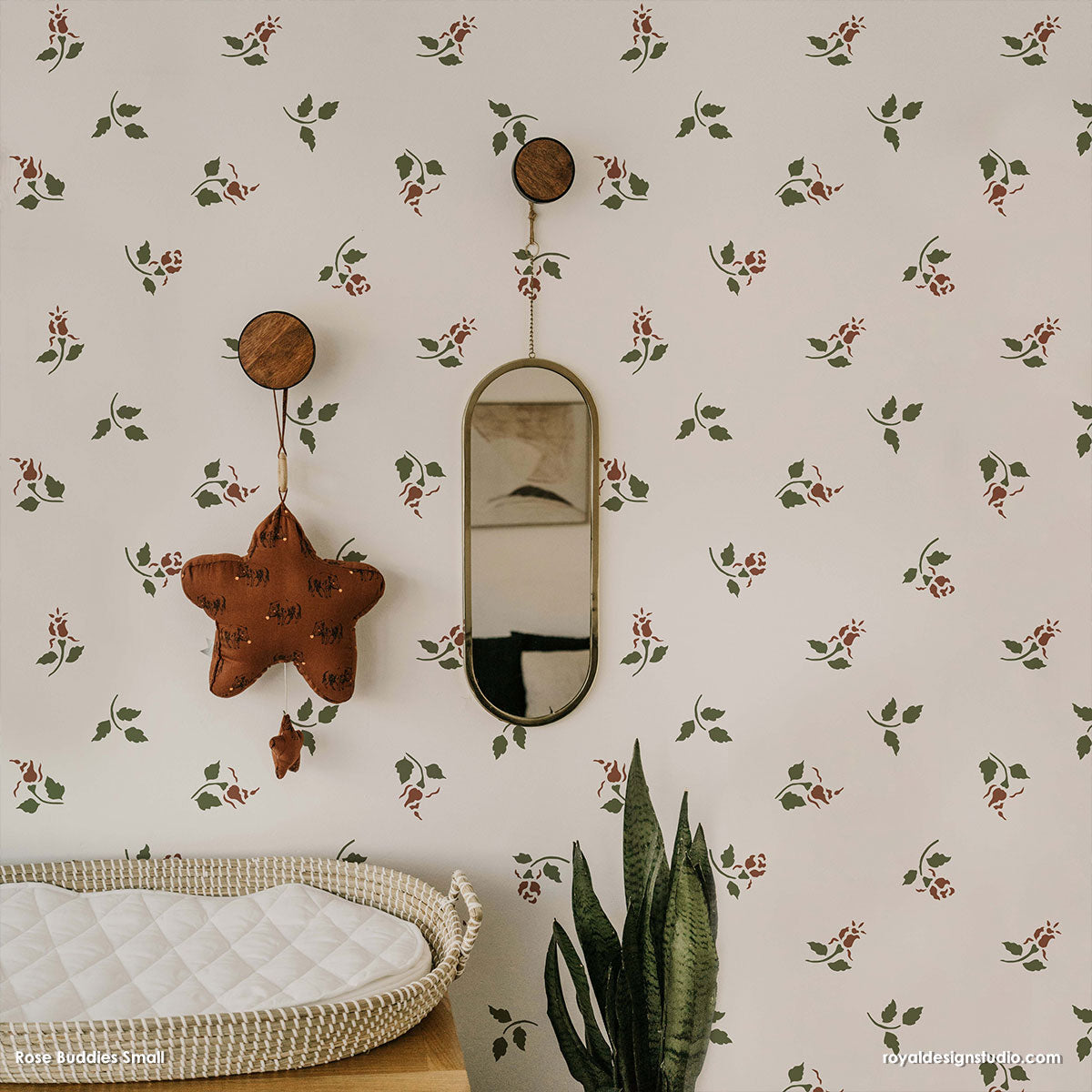 Rose Buddies Floral Stencil Set for Furniture & Wall Decor - DIY Home Painting & Craft Projects