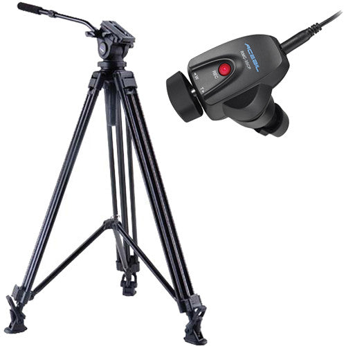 Acebil J 805MX Professional Tripod with RMC 3SCP Video Lens Zoom Controller - Heavy Duty Camera Stand for DSLR, Mirrorless & Video Cameras - Perfect for Photography, Videography & Live Streaming
