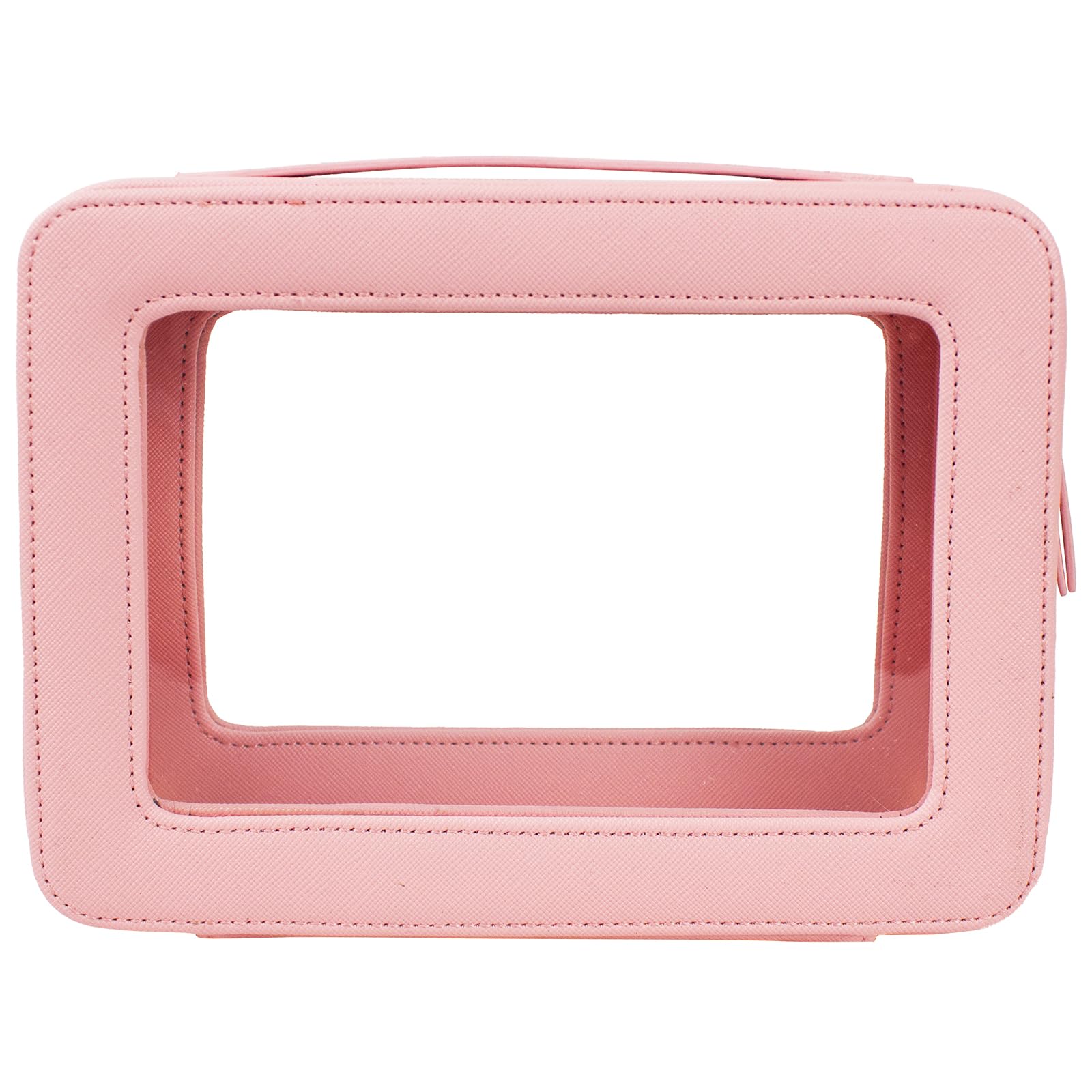 Waterproof Clear Makeup Bag for Women - Travel Cosmetic & Toiletry Organizer with Zipper - Pink Medium Size - Perfect Gift for Mom, Wife - Ideal for Travel, Gym & Daily Essentials Storage