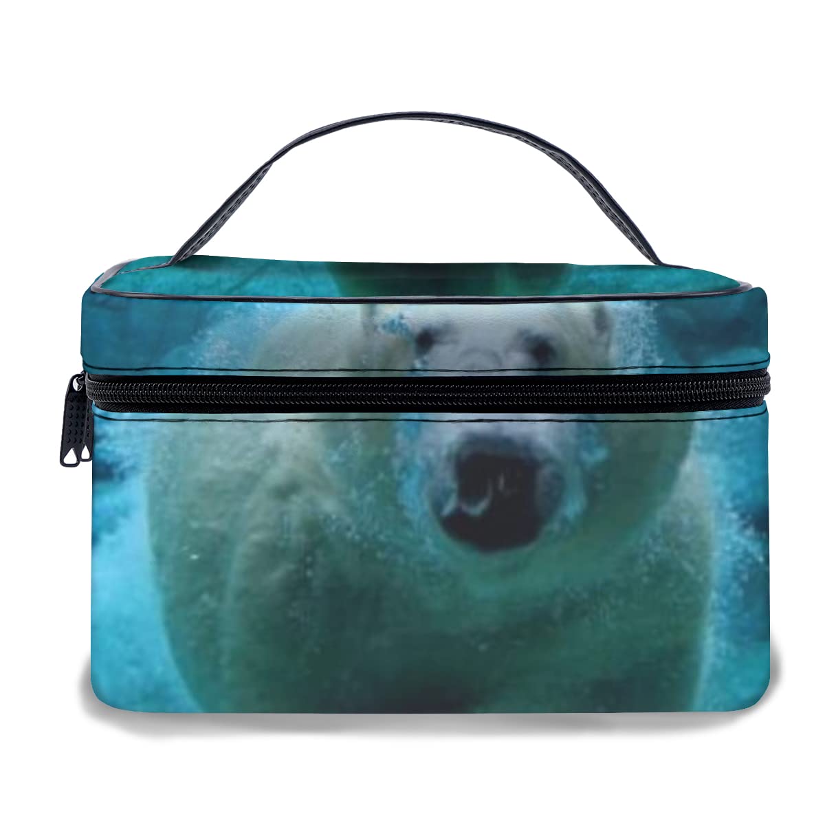 Waterproof PU Leather Makeup Bag - Large Travel Toiletry Organizer for Swimming & Travel