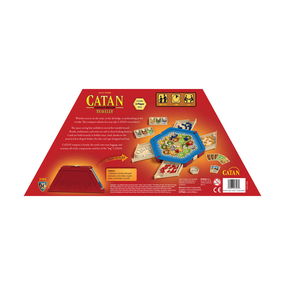 Catan: Traveler Compact Edition - Portable Strategy Board Game for Adults & Families | Perfect for Camping, Travel & Game Nights
