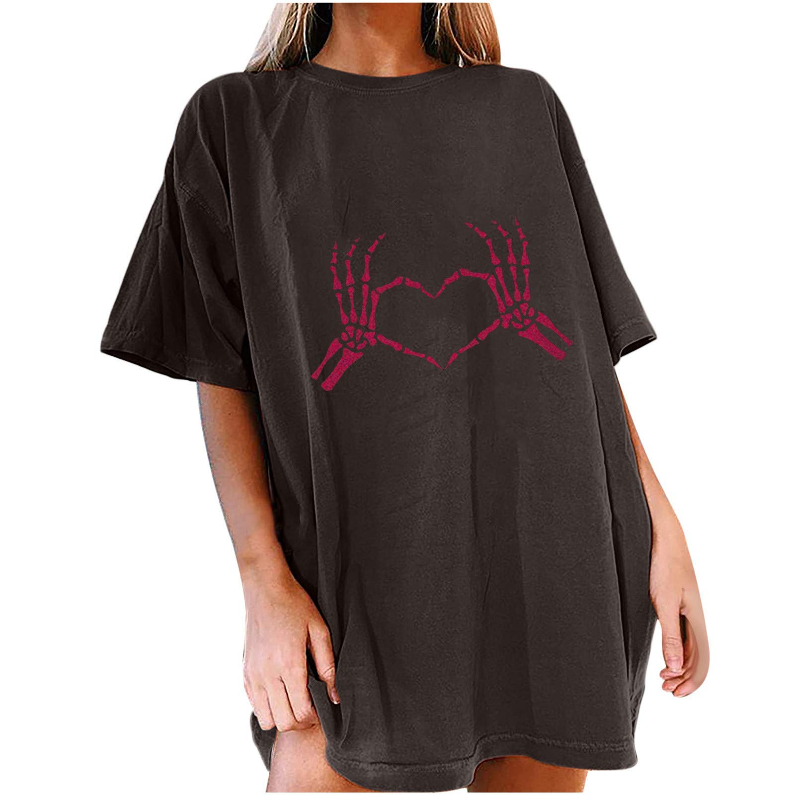 Women's Oversized Graphic T-Shirts - Aesthetic Novelty Cotton Tees for Women - Comfy & Cozy Tunic Tops - Perfect for Casual Wear, Lounge & Street Style