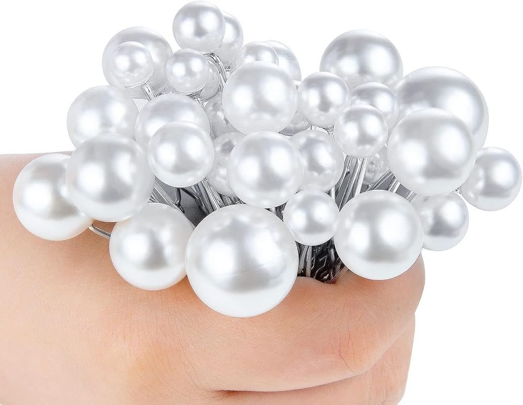 FAMEZA 12-Piece Wedding Hair Accessories Set - Pearl Hair Clips, U-Shaped Bridal Hairpins for Weddings, Prom, Birthday Parties (Silver) | Elegant Bridal Hairstyle Essentials