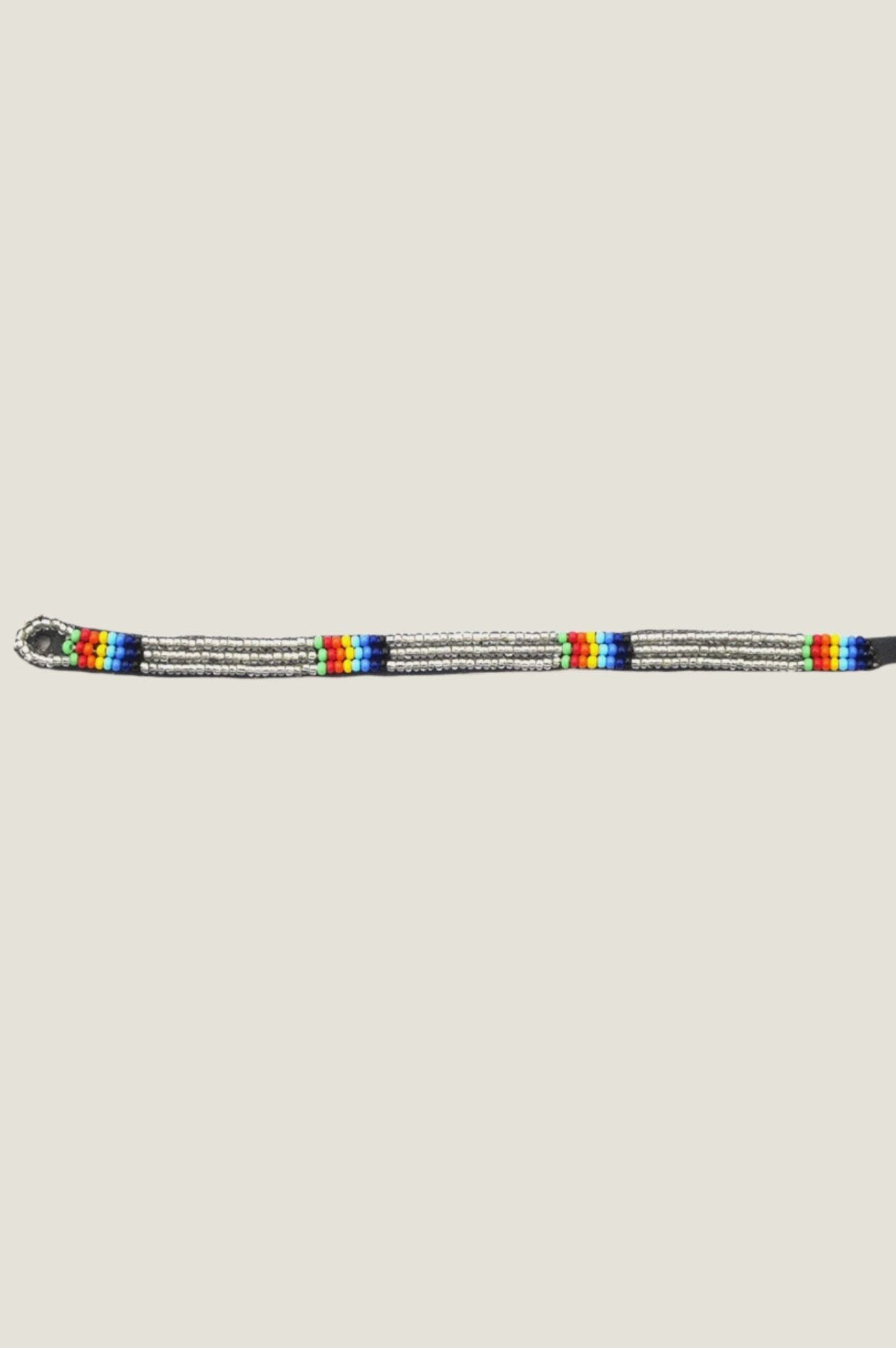 Authentic Maasai Beaded Silver Bracelet | Handmade Tribal Jewelry for Women | Perfect for Boho Fashion, Weddings & Cultural Events