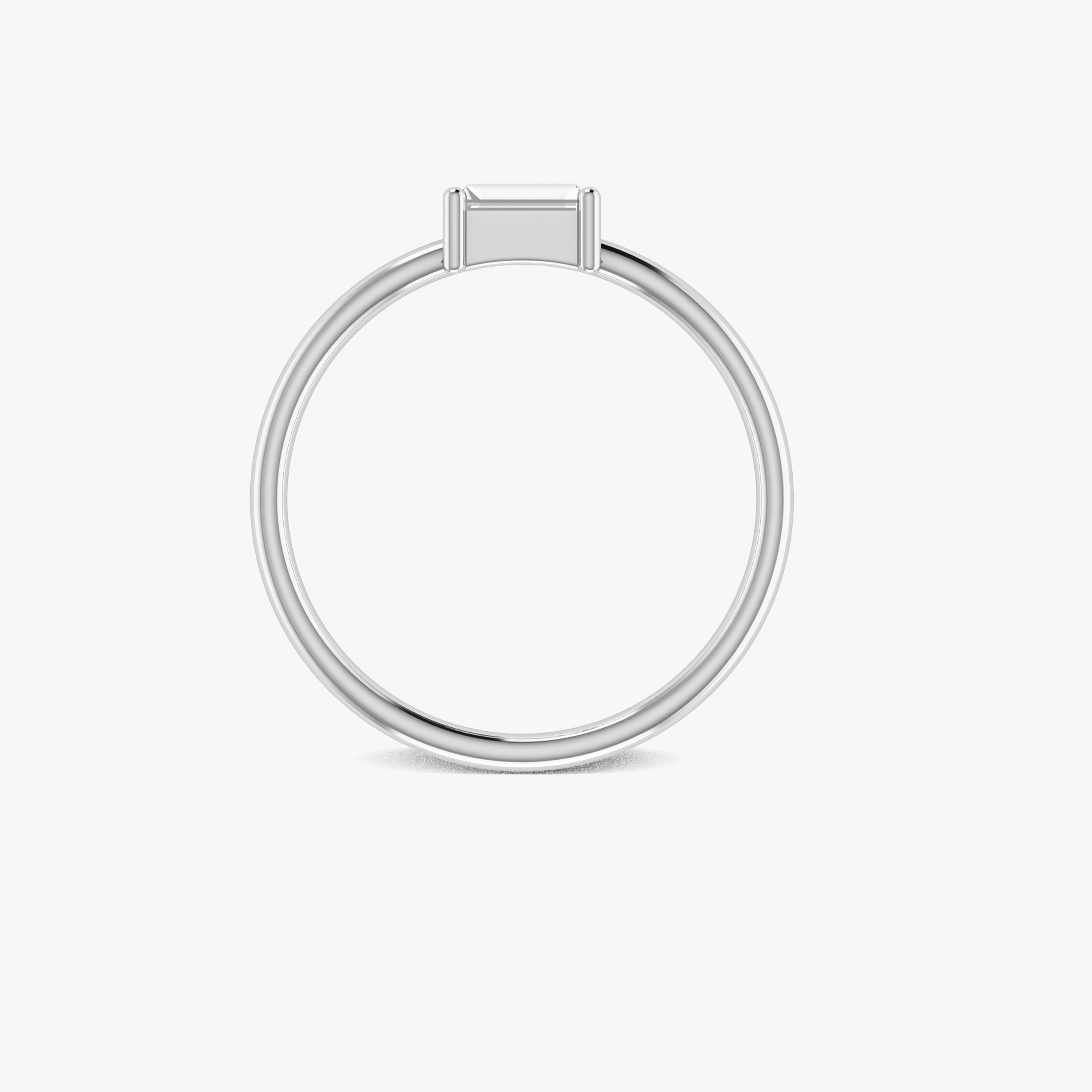 Moissanite Baguette Gemstone Minimalist Ring - Dainty Stackable Wedding Band for Women, Perfect for Engagement, Anniversary & Everyday Elegance