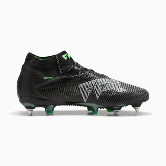 Puma Future 8 Ultimate MXSG Football Cleats - Black/Cool Gray/Fluo Green Soccer Shoes for Men | Perfect for Turf & Artificial Grass Training & Matches