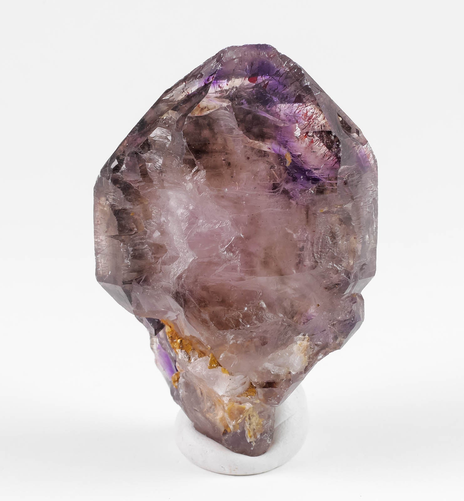 Natural Amethyst Scepter with Red Hematite Needles - Raw Healing Crystal, February Birthstone, Unique Spiritual Gift for Women & Men, Boho Home Decor for Meditation & Energy Cleansing | 38557