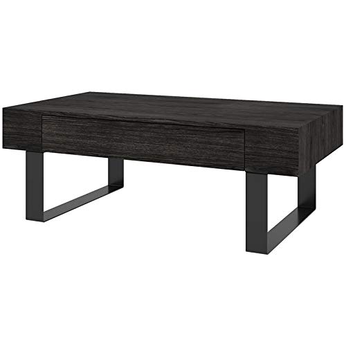 Bestar Lyra Modern Coffee Table - Black Oak Finish, Stylish Living Room Center Table for Home Decor & Entertaining