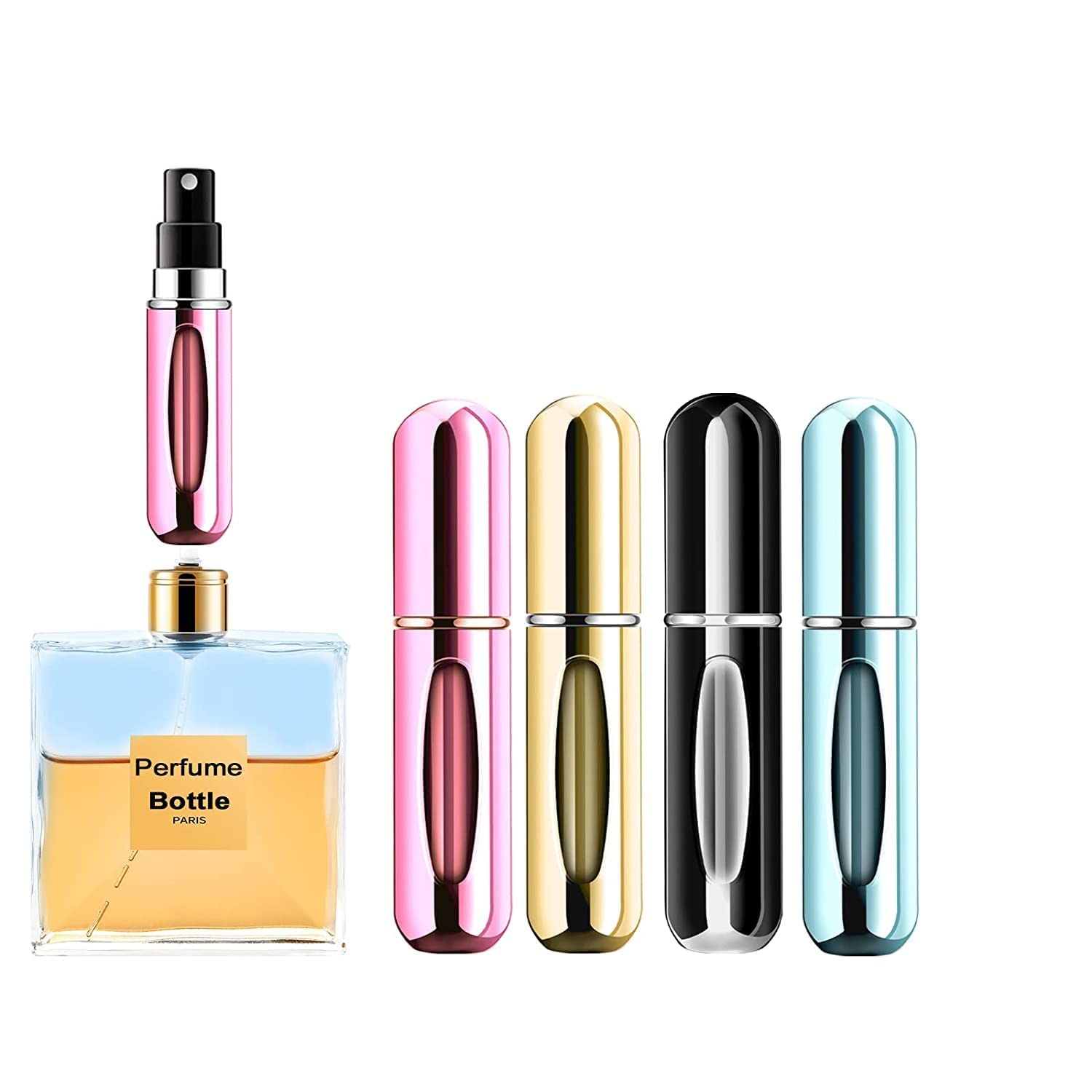 ZSIGNS 5ml Refillable Perfume Atomizer Bottle - Portable Mini Travel Spray Bottle Set of 2 for Women & Men - Perfect for Airplane, Gym, Purse & On-the-Go Fragrance Touch Ups