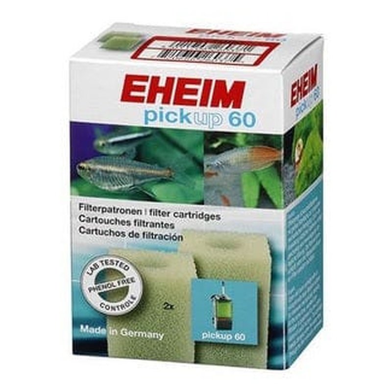 Eheim Pick Up 60 Foam Cartridge 2 Pack - Replacement Filter Media for Aquariums - Perfect for Fish Tank Maintenance and Water Filtration