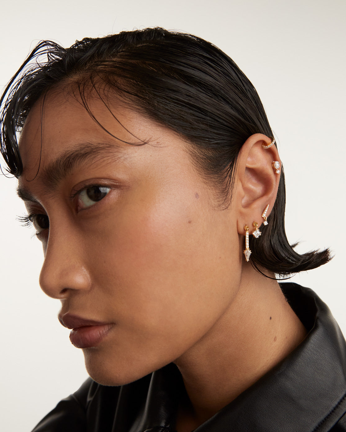 GRID Super Vero Single Gold Earring - 14K Solid Gold Minimalist Hoop Earrings for Women, Dainty Everyday Jewelry Gift - Perfect for Work, Date Night & Special Occasions