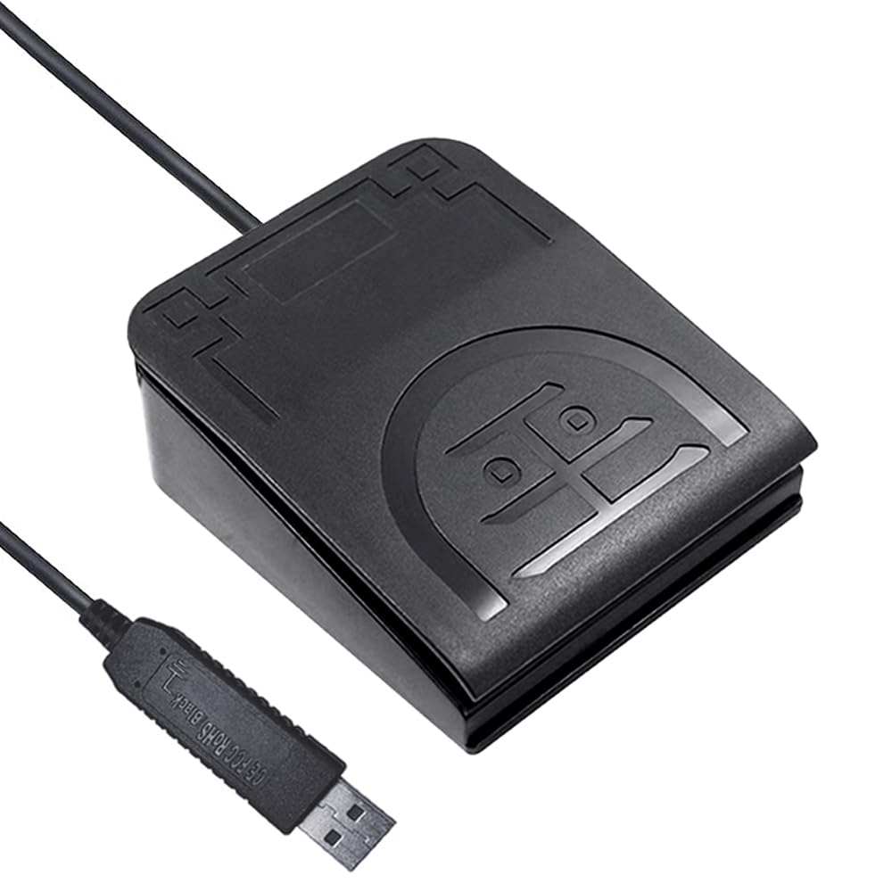 Upgraded USB Single Foot Pedal with One-Key Programmable Computer Keyboard | 5 Custom Functions & Photoelectric Switch | Perfect for Gaming, Transcription, Video Editing & Hands-Free Computing