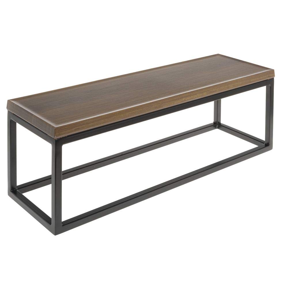 HUBERT Black Acacia Wood Display Riser Stand - 7 Inch Height for Retail Shelving, Countertop Displays & Home Decor