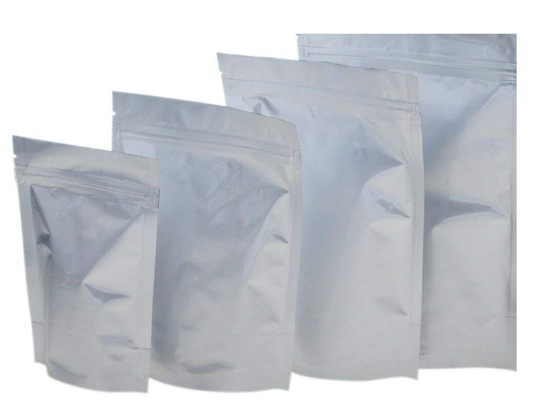 Premium Stand Up Pouch with Zip Lock - Resealable & Reusable Clear Front Food Storage Bags - Pure Aluminum Foil Packaging for Coffee, Snacks, Tea, Nuts (4