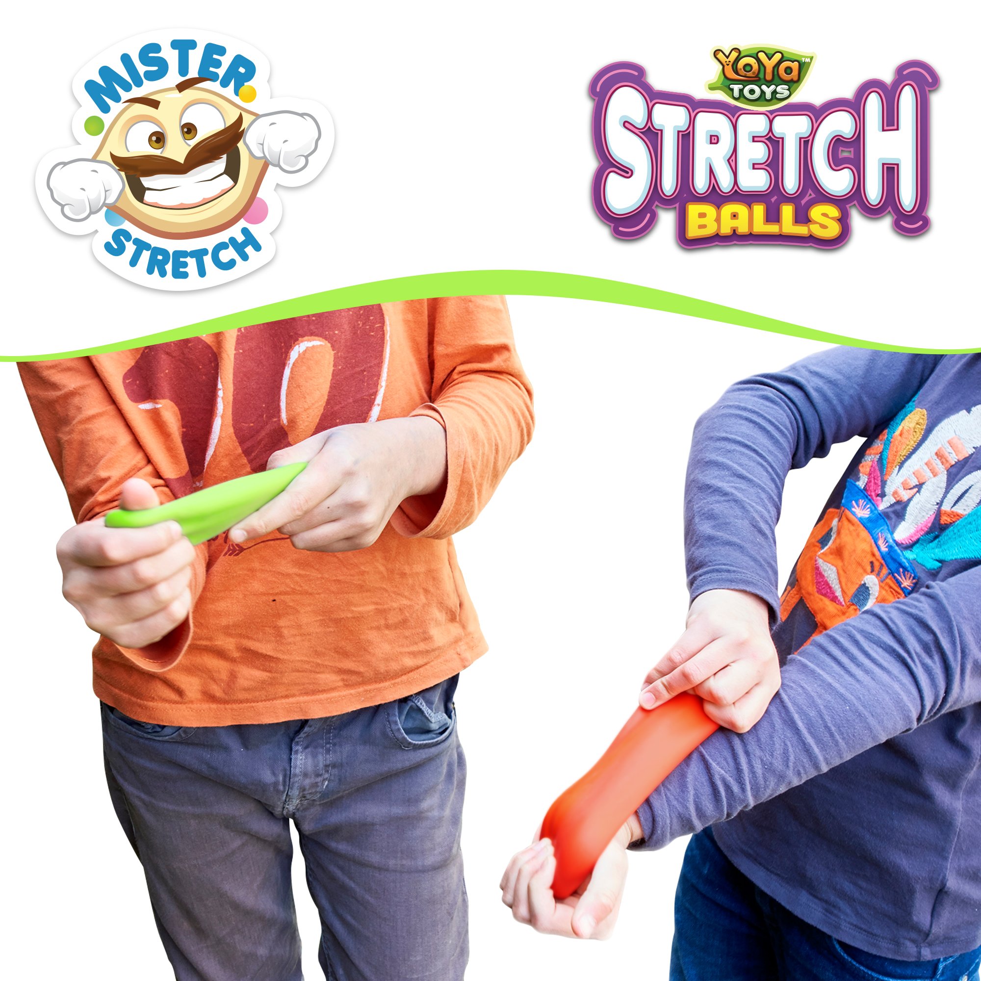 YoYa Toys Pull, Stretch and Squeeze Stress Relief Balls - Set of 3 Elastic Sensory Fidget Toys for Anxiety, Autism & Special Needs, Calming Therapy Tools for Kids & Adults - Perfect for Classroom, Office & Home Use