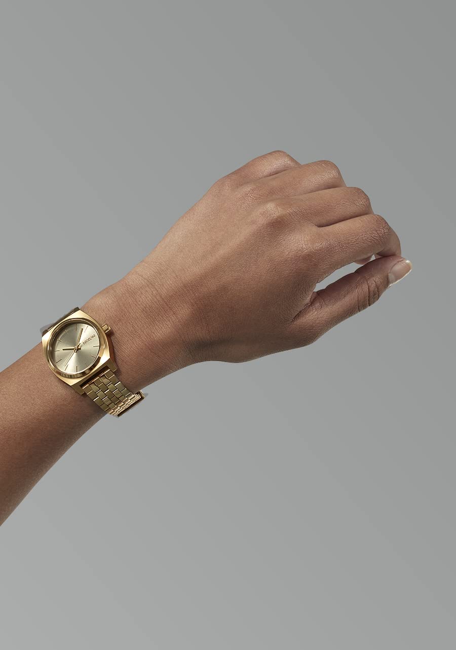 Nixon Medium Time Teller A1130 Women's Watch - 31mm Stainless Steel Case, 100m Water Resistant, Date Display | Perfect for Swimming, Diving & Everyday Wear