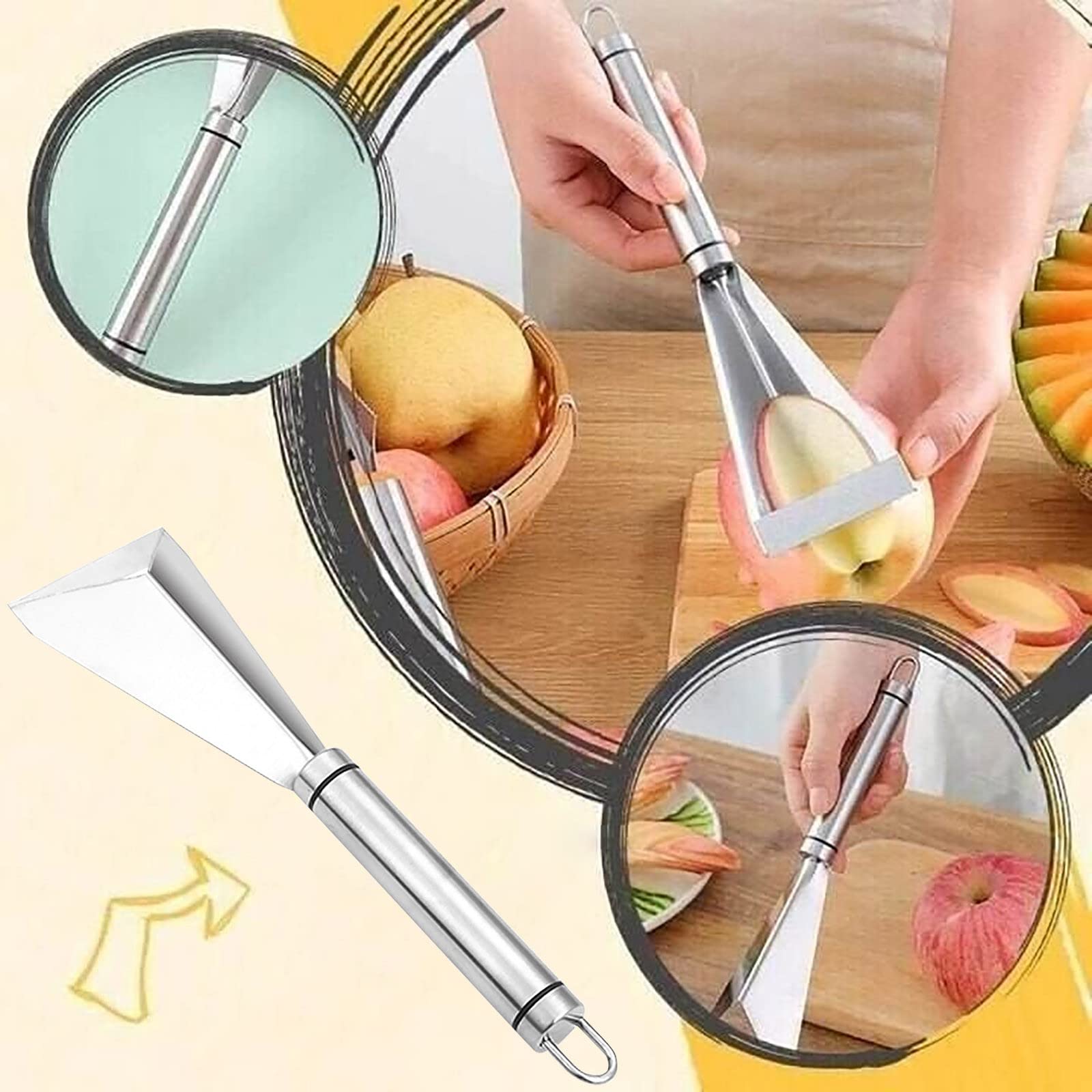 Premium Stainless Steel Triangular Fruit Carving Knife - Professional Kitchen Tool for Fruit & Vegetable Sculpting, Garnishing, and Food Art - Perfect for Chefs, Catering, and Home Cooking