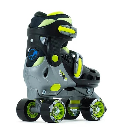 SFR Hurricane III Quad Roller Skates for Adults - Black & Yellow Outdoor/Indoor Skates for Fitness, Rink & Street Skating