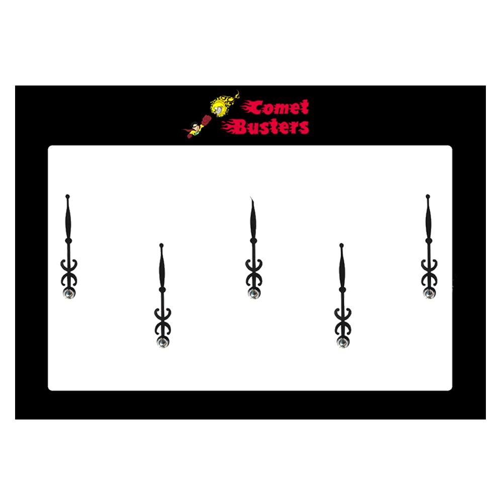Comet Busters Long Beautiful Black Bindi With Silver Beads (BIN776) - Elegant Indian Forehead Jewelry for Weddings, Festivals & Cultural Events