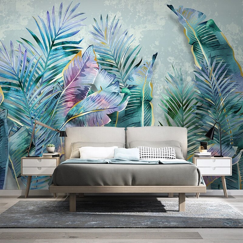 Exotic Tropical Wallpaper Mural - Vibrant Floral & Jungle Wall Decor for Living Room, Bedroom, or Office | Peel & Stick Wall Art
