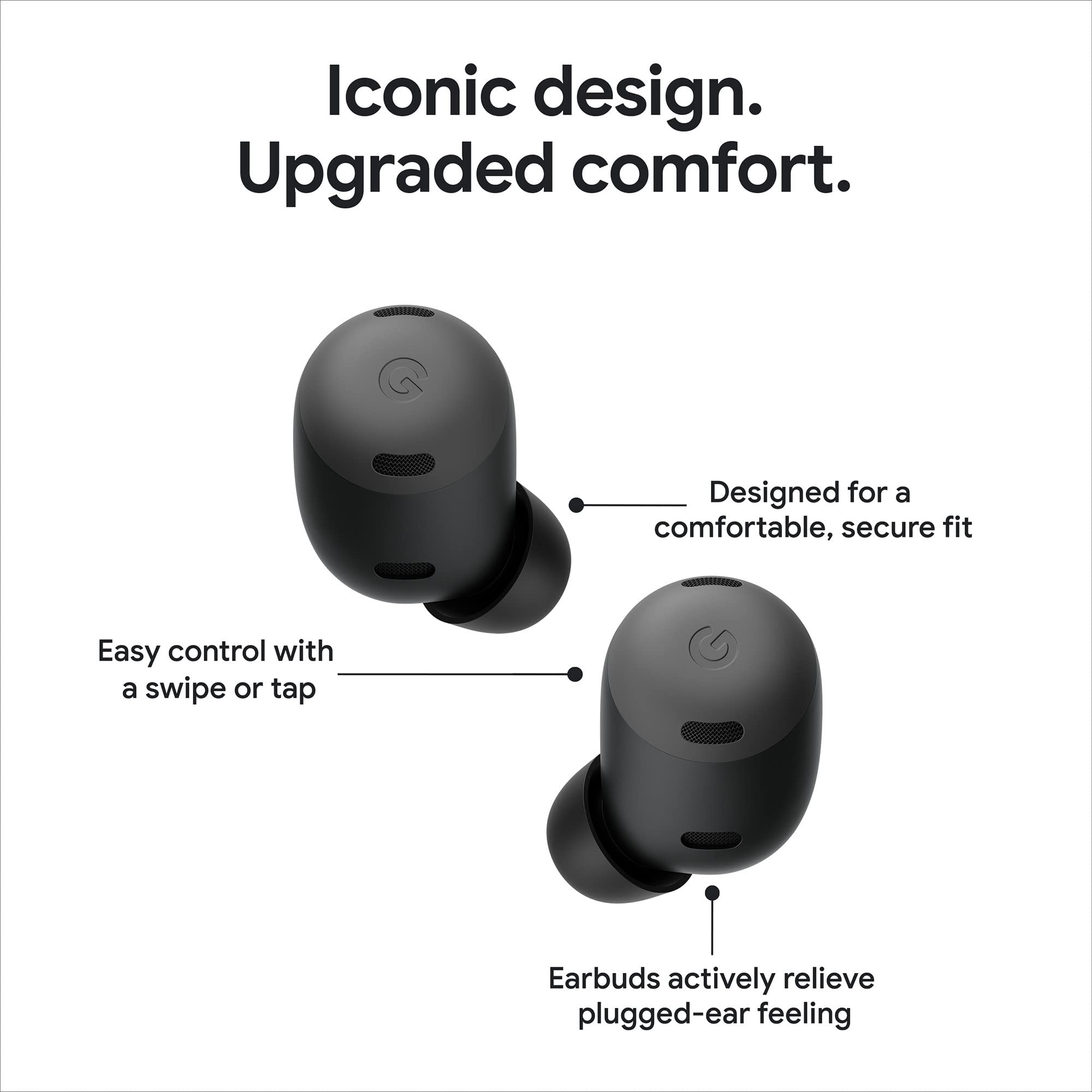Google Pixel Buds Pro Wireless Bluetooth Earbuds - Noise Cancelling, 30-Hour Battery, IPX4 Water Resistant - Charcoal Black for Workouts, Commuting & Travel