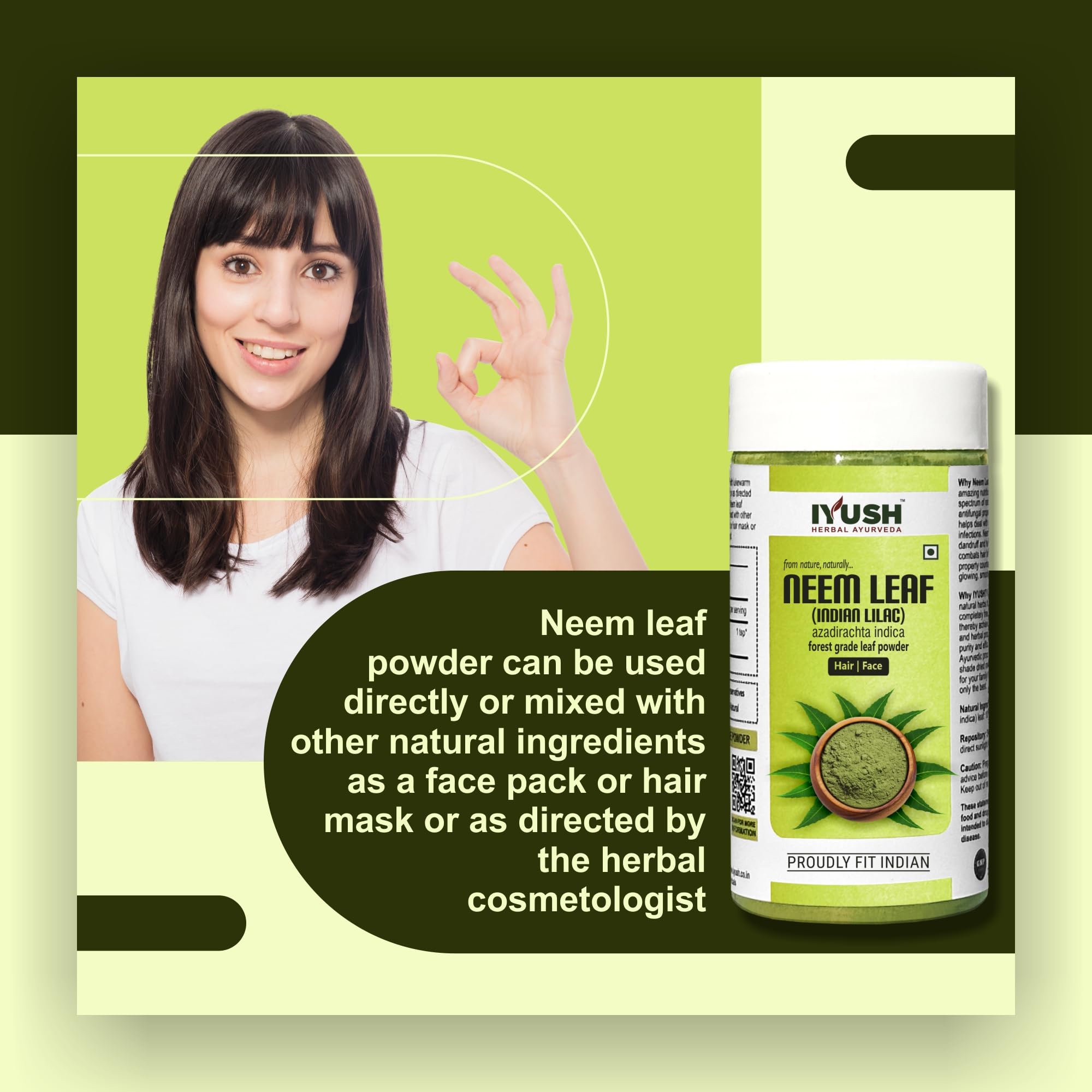 Organic Neem Powder for Face, Hair & Skin Care | 100% Pure Ayurvedic Neem Leaves Powder for Eating & Beauty Treatments | 100gm | Perfect for DIY Face Masks, Hair Growth & Natural Skin Remedies