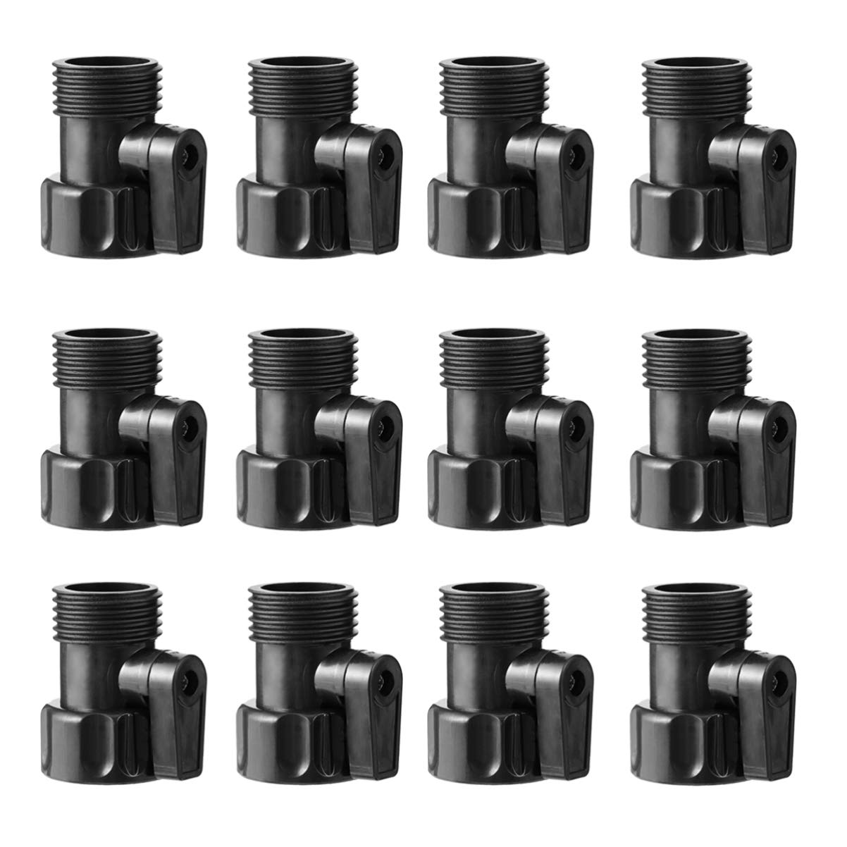 Hemoton 12-Pack Heavy Duty Single Shut-Off Valve - Garden Hose Connector for Outdoor Watering, Washing Machine & Gardening Supplies - Durable Brass Water Hose Turn Off Valve for Lawn Care, Car Washing & Irrigation Systems