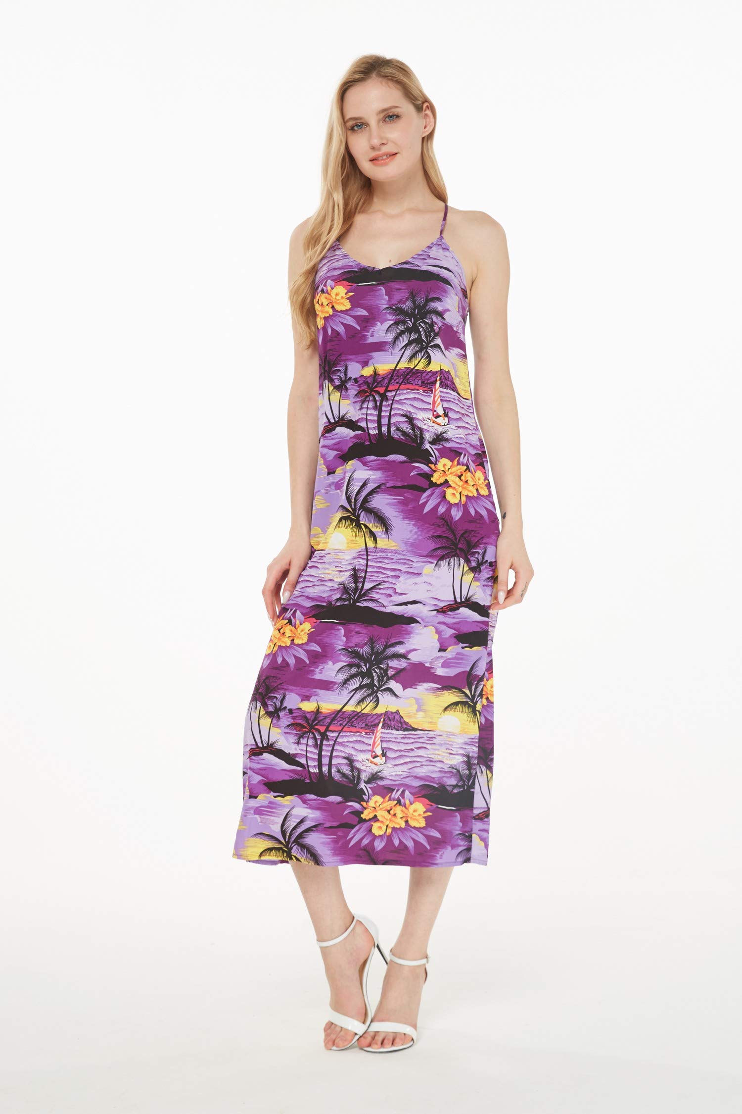 Hawaiian Luau Outfits for Family - Matching Aloha Shirts & Dresses in Sunset Purple | Beach Party, Vacation & Summer Family Photos