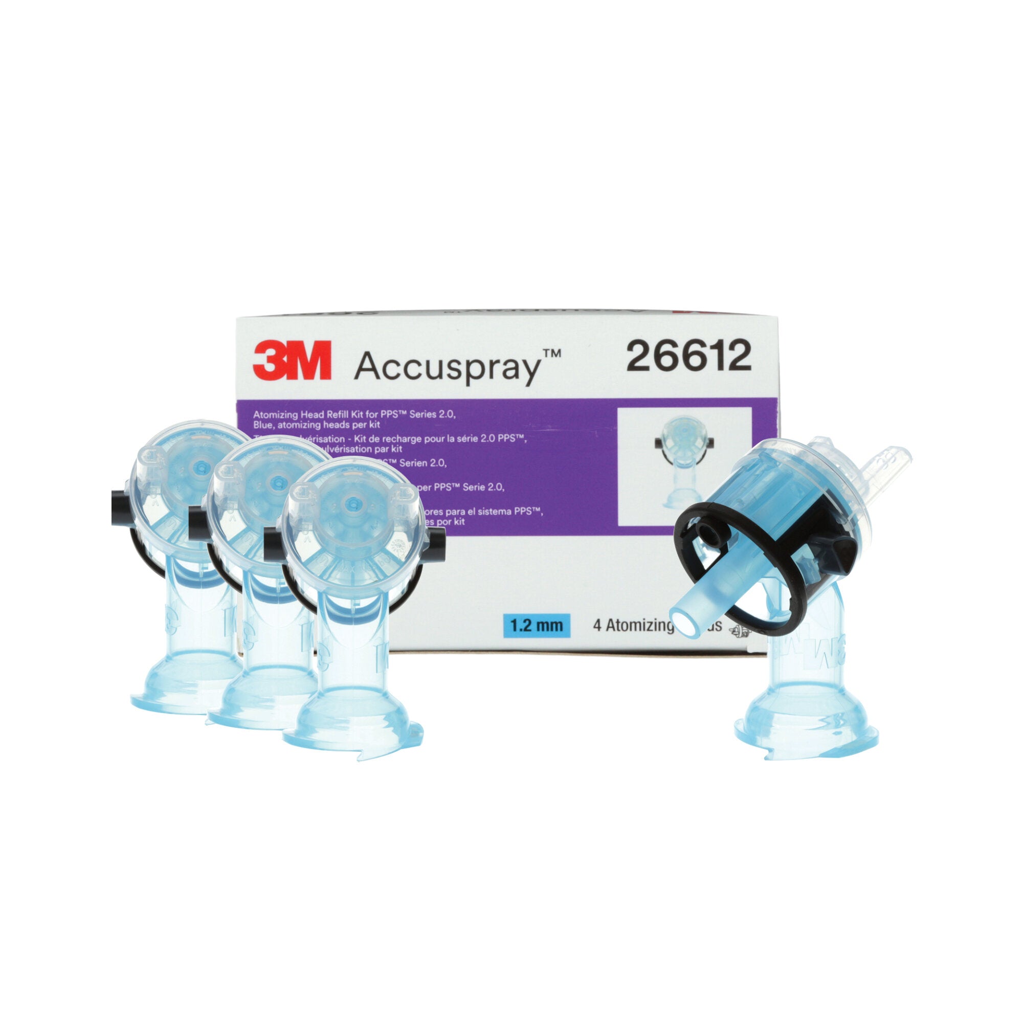 3M Accuspray Atomizing Head Refill Pack - Compatible with 3M PPS Series 2.0 Spray Systems (Model 26612) | Blue Replacement Nozzles | Perfect for Automotive Painting & Industrial Coating Applications